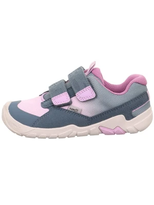 superfit Skórzane sneakersy "Trace" w kolorze szaro-jasnoróżowym do chodzenia na boso rozmiar: 25