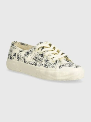 Superga tenisówki 2750 SKETCHED FLOWERS damskie kolor beżowy S6122NW