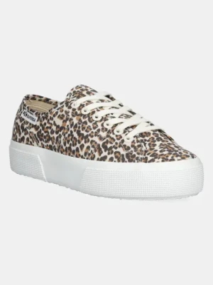 Superga tenisówki PLATFORM LEOPARD PRINT LE kolor brązowy S2137ZW