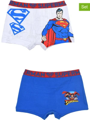 Superman Bokserki (2 pary) "Superman" w kolorze niebiesko-białym rozmiar: 134/140