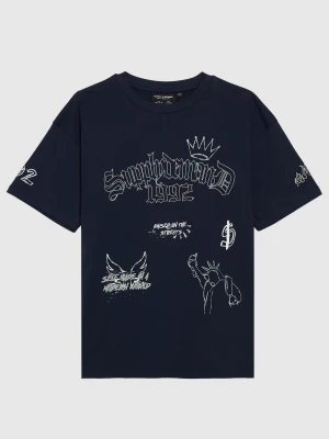 Supply & Demand T Shirt Scratch niebieski