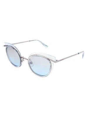 Swarovski Damskie okulary przeciwsłoneczne w kolorze srebrno-błękitnym rozmiar: 50