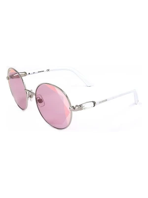 Swarovski Damskie okulary przeciwsłoneczne w kolorze srebrno-jasnoróżowym rozmiar: 55