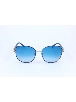 Swarovski Damskie okulary przeciwsłoneczne w kolorze srebrno-niebieskim rozmiar: 58