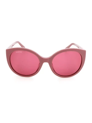 Swarovski Damskie okulary przeciwsłoneczne w kolorze szaroróżowo-różowym rozmiar: 57