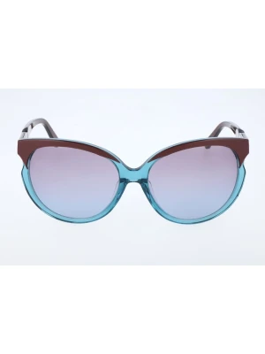Swarovski Damskie okulary przeciwsłoneczne w kolorze turkusowo-brązowo-fioletowym rozmiar: 58