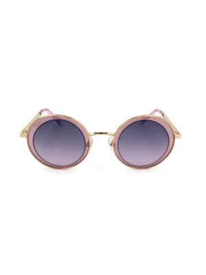 Swarovski Damskie okulary przeciwsłoneczne w kolorze złoto-fioletowo-jasnoróżowym rozmiar: 57
