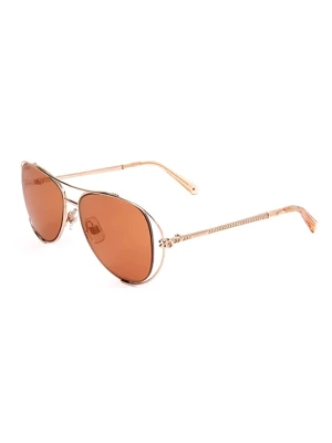 Swarovski Damskie okulary przeciwsłoneczne w kolorze złoto-jasnobrązowym rozmiar: 55