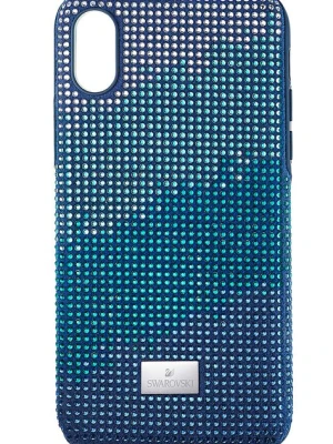 Swarovski etui na telefon Crystalgram iPhone Xs Max 5533972 kolor granatowy