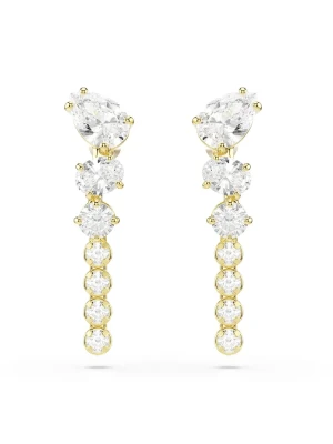 Swarovski kolczyki damskie pozłacane z cyrkonią MESMERA złoty