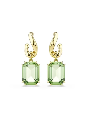 Swarovski kolczyki damskie pozłacane z kryształem Swarovski MILLENIA zielony