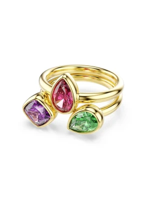 Swarovski komplet pierścionków damskich pozłacanych z cyrkonią IMBER 2-pack złoty