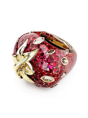 Swarovski pierścionek damski z żywicy syntetycznej kryształ Swarovski IDYLLIA czerwony