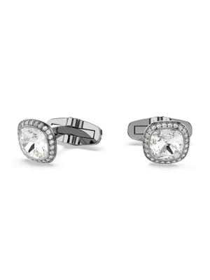 Swarovski spinki do mankietów męskie metalowe z kryształem Swarovski UNA srebrny