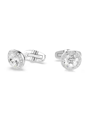 Swarovski spinki do mankietów męskie metalowe z kryształem Swarovski UNA srebrny