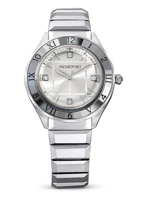 Swarovski Zegarek kwarcowy w kolorze srebrno-antracytowo-białym rozmiar: onesize