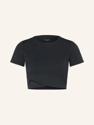 Sweaty Betty Koszulka Funkcyjna Typu Cropped All Day Z Efektem Kopertowym schwarz CZARNY