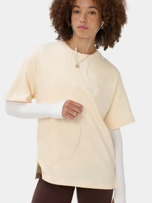 Sweaty Betty T-shirt sportowy damski bawełniany beżowy