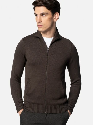 SWETER ALTER ROZPINANY BRĄZOWY Z BAWEŁNĄ Recman