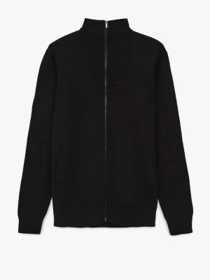 SWETER ALTER ROZPINANY CZARNY Z BAWEŁNĄ Recman