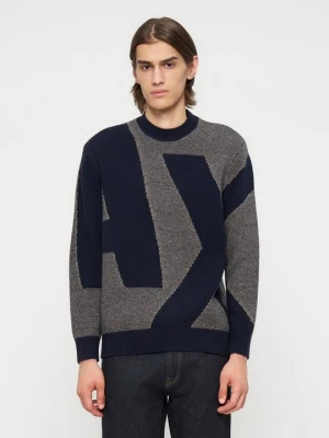 Sweter Armani Exchange niebieski denim