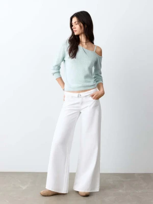 Sweter asymetryczny z dzianiny błękitny - Teen - - MANGO TEEN