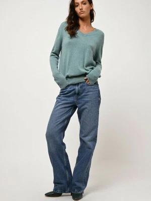 Sweter AUTHENTIC CASHMERE zielony melanż