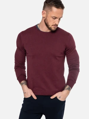 SWETER AUZON Z OKRĄGŁYM DEKOLTEM BORDO Recman