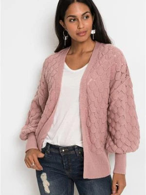 Sweter ażurowy bez zapięcia bonprix
