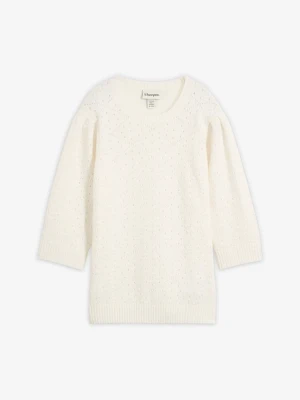 Sweter ażurowy BonPrix biały