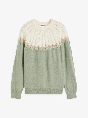 Sweter ażurowy BonPrix niebieski