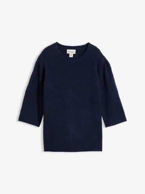 Sweter ażurowy BonPrix niebieski