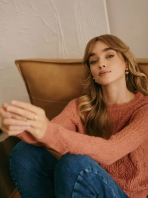 Sweter ażurowy coral Greenpoint