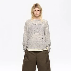 Sweter ażurowy wzór lureks srebrny BIMBA Y LOLA