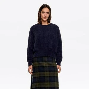 Sweter balloon sztuczne futerko granatowy BIMBA Y LOLA