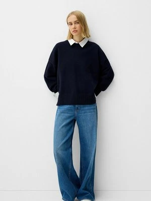Sweter Bershka granatowy