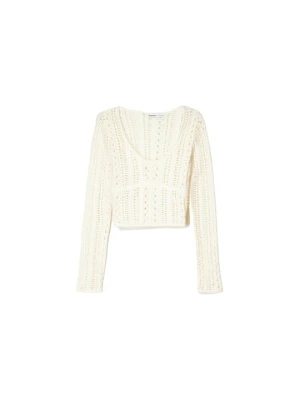 Sweter Bershka beżowy