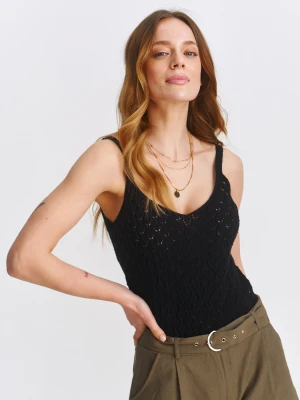 Sweter bez rękawów czarny - SBW0679CA sweter bez rękawów - TOP SECRET - Odzieżowy sklep internetowy TOP SECRET