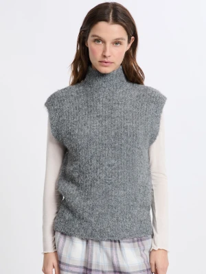 Sweter bez rękawów z wysokim dekoltem Etam