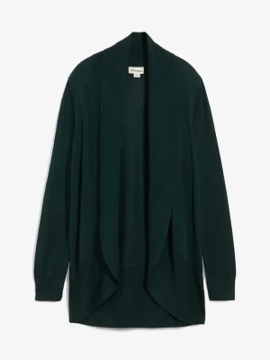 Sweter bez zapięcia BonPrix zielony
