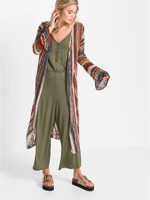 Sweter bez zapięcia w paski bonprix