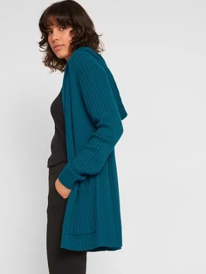 Sweter bez zapięcia z kapturem bonprix