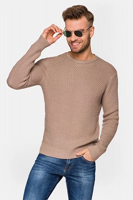Sweter Beżowy Bawełniany Miguel Lancerto