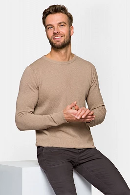 Sweter Beżowy Bawełniany Zach Lancerto