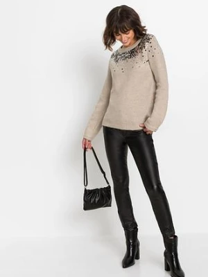 Sweter z kolorowymi cekinami bonprix