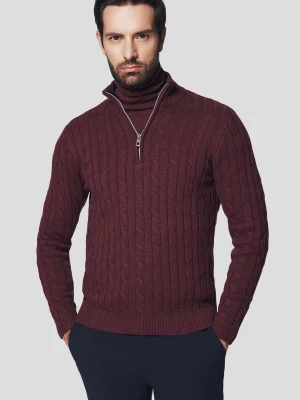 Sweter Bordowy Bawełniany Vetle Lancerto