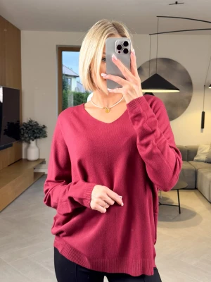 Sweter Bordowy Pull V ClothStore