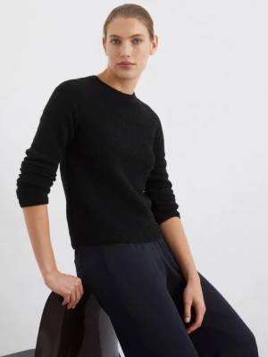 Sweter bouclé slim Marc O'Polo modrá