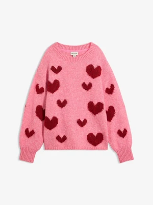 Sweter boxy BonPrix różowy