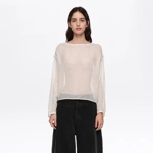 Sweter boxy metalizowane kuleczki biały BIMBA Y LOLA